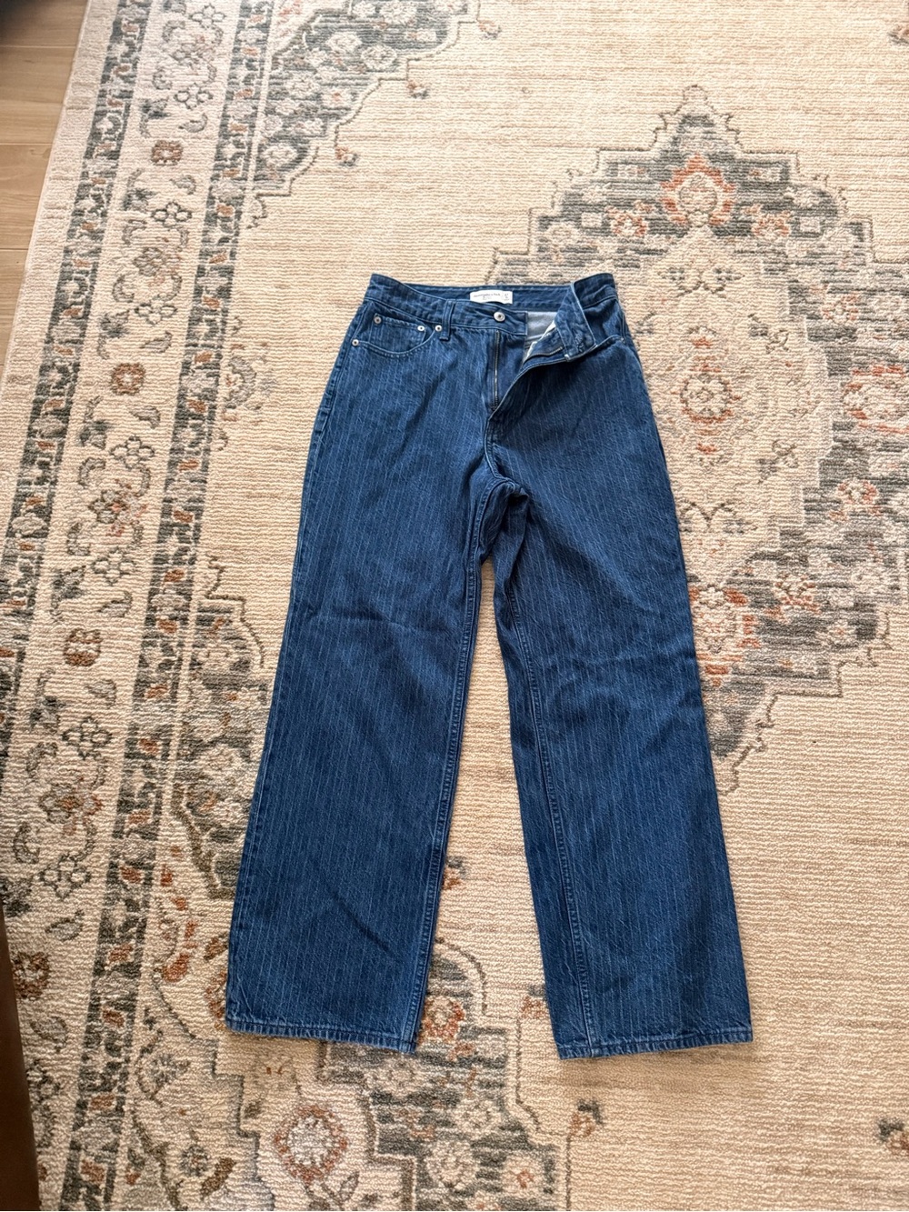 Abercrombie & Fitch Dark Blue Relaxed Straight Jeans